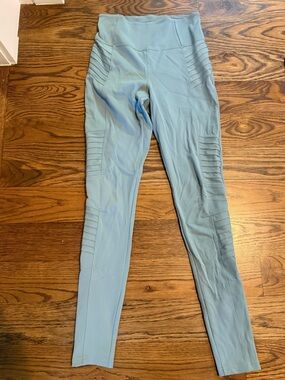 Athleta Delancey Moto Leggings, Light Blue Size Small Tall